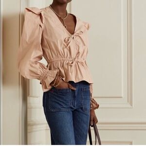 ULLA JOHNSON Sabina Puff-Sleeve Cotton Blouse